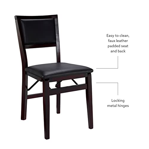 Linon Keira Pad Folding Chair, Set of 2, Engineered Wood