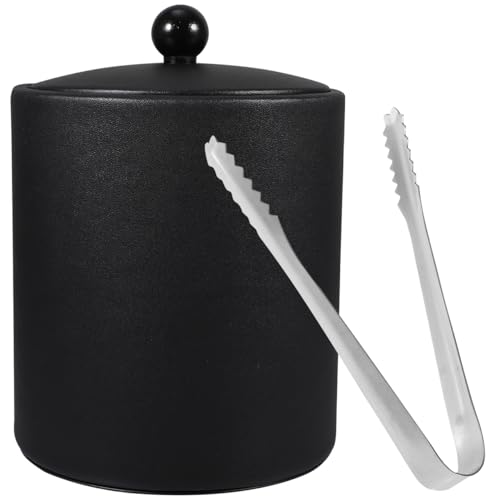 Cabilock Stainless Steel Ice Bucket with Tong Thickened Wine Cooler 7.3X5.5 Inches for Home Bar Parties and Outdoor Use