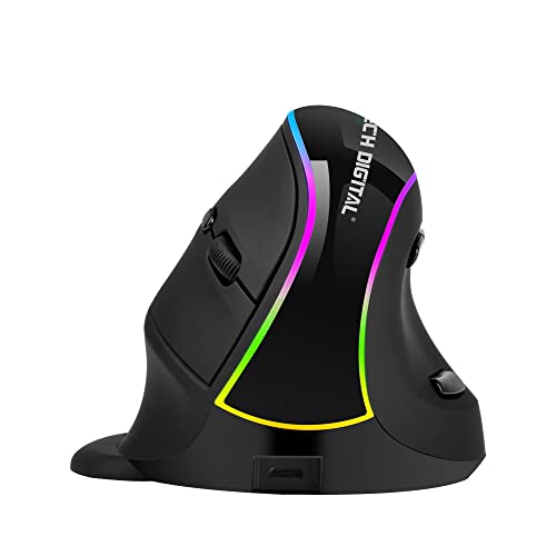 J-Tech Digital Ergonomic Mouse with Wireless Connection, Removable Palm Rest, Thumb Buttons, Rechargeable Battery, 800 DP...