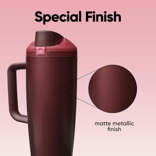 Owala FreeSip Tumbler Insulated Stainless Steel Water Bottle with Built-in Straw and Side Handle, For Travel, Work, Schoo...
