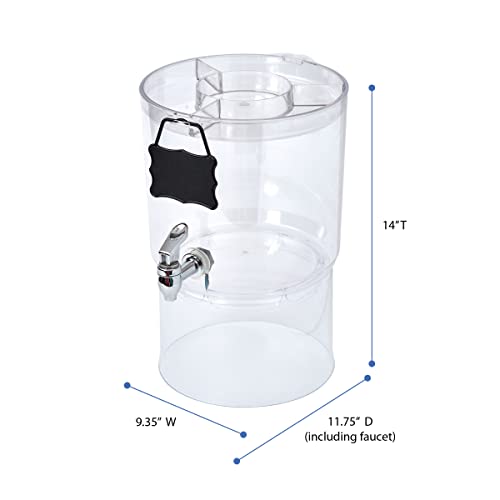 Buddeez Durable 2 Gallon Beverage Dispenser with Stand - Stackable Drink Server for Parties - Includes Party Top Lid and C...