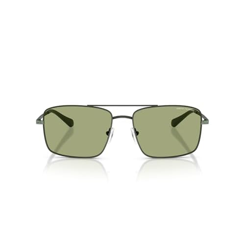 A|X ARMANI EXCHANGE Men's AX2054S Aviator Sunglasses, Matte Dark Green/Green, 57 mm