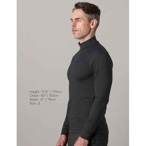 LAPASA Mens Thermal Underwear Top Fleece Mock Neck Long Sleeve Shirt Base Layer Undershirt Lightweight Midweight M102/M123