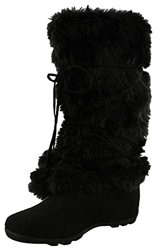 EZGD Blossom Talia-Hi Women Ladies Mukluk Faux Fur Mid Calf Warm Winter Snow Boots