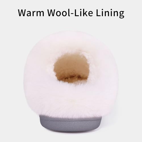 Evshine Warm Knit House Slippers for Women Comfy Wool-Like Lined Chenille Slippers with Memory Foam and Indoor Outdoor Soles