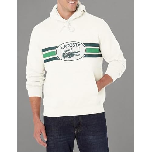 Lacoste Men's Monogram Center Graphic Hooded Sweatshirt