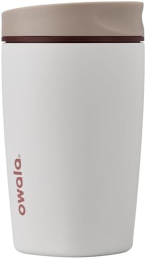 Owala SmoothSip Slider Insulated Stainless Steel Coffee Tumbler, Reusable Iced Coffee Cup, Hot Coffee Travel Mug, BPA Free...