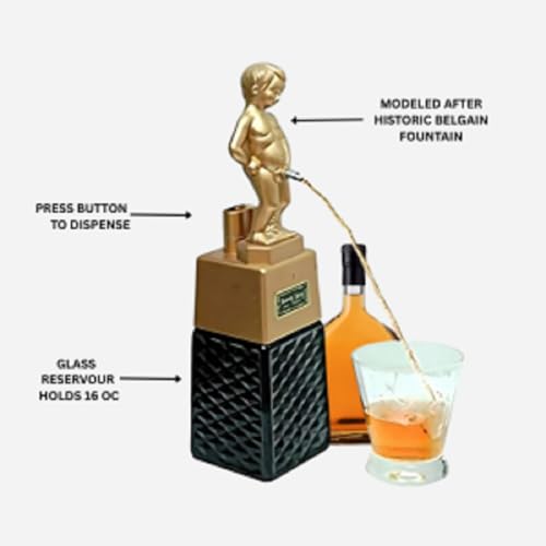 BARRAID Bonny Boy Golden Liquor Whiskey/Wine/Beer/Liqour/Vodka/Beverage Decanter Dispenser Battery Operated | Button Press...