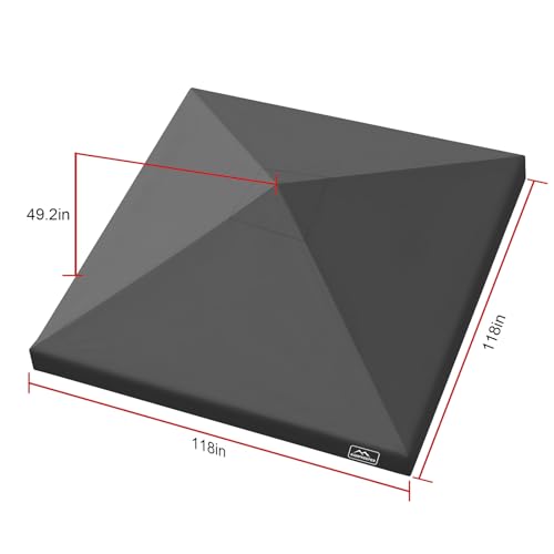 KAMPKEEPER Canopy Replacement Top Cover Roof for 10x10 Peak Pole Straight Leg Canopy Tent,PU-Coated 500D Polyester UV Wate...