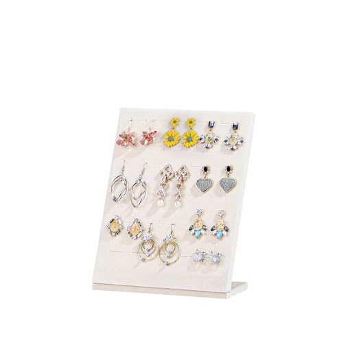 NobleKey 50 Slots Ring Holder Stand, Velvet Ring Display Board for Selling, L-Shape Ring Earring Display Ring Jewelry Pad ...