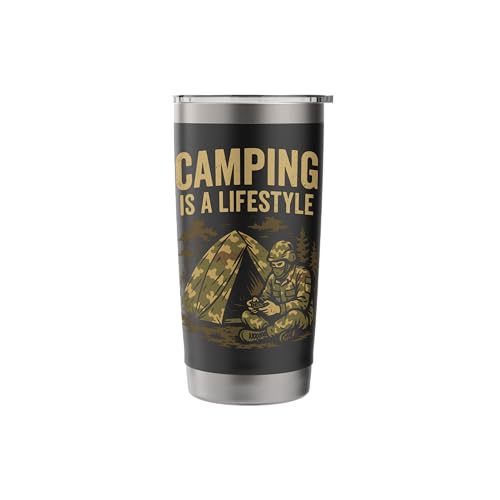 Camping Lifestyle Funny Outdoors Survival Gamer Humor Gaming Stainless Steel Insulated Tumbler