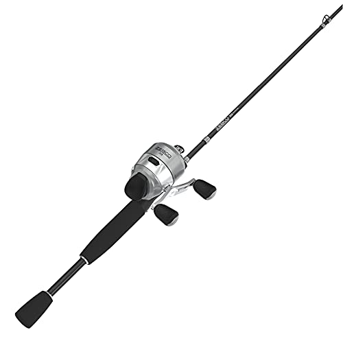 Zebco 33 Platinum Spincast Reel and Fishing Rod Combo, Anti-Reverse Clutch, Silver