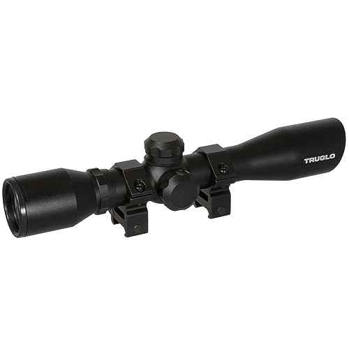 TRUGLO 4x32MM Compact Tactical Hunting Shooting Durable Waterproof Fogproof Scratch-Resistant Aluminum Tube Diamond Reticle Riflescope with Weaver-Style Rings & Lens Covers Included