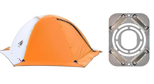4 Season Tent + Tent Stove Jack, 2 Person Waterproof Tent, Stainless Steel Clip-On Stove Jack with Chimney Hole for Winter...