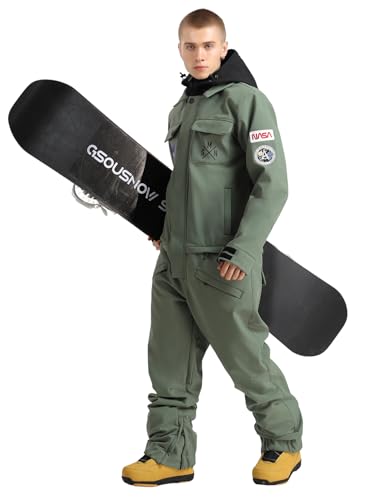 GSOU SNOW Ski Suits Women Men One Piece Snow Suits Waterproof Windproof Men Snowsuit Insulated Ski Jumpsuit for Snow Sports
