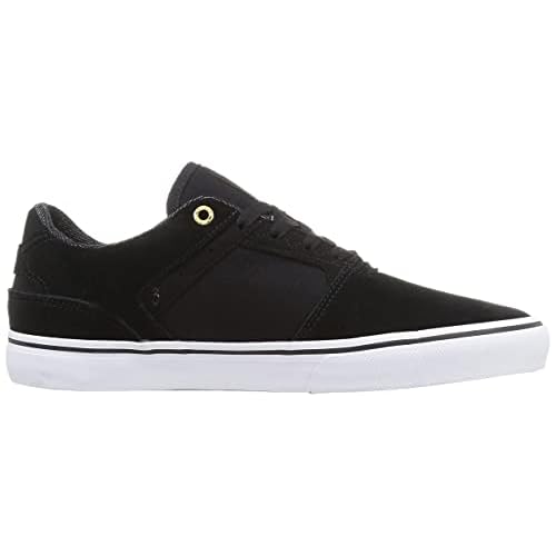 Emerica Mens Skate Shoe, Black/Gold/White, 5