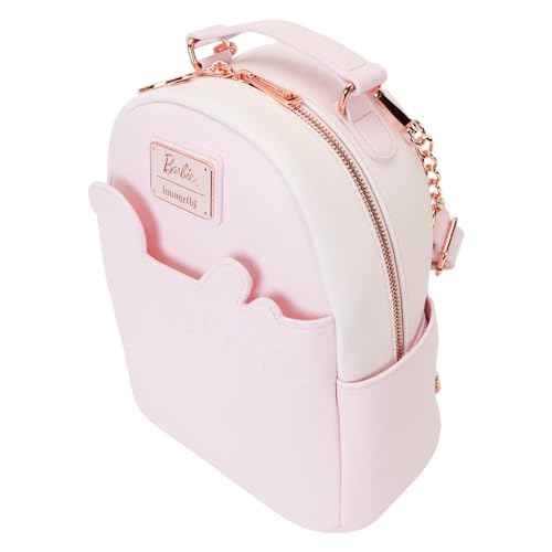 Loungefly Barbie Rose Gold Logo Convertible Backpack: Chic Style on the Go!