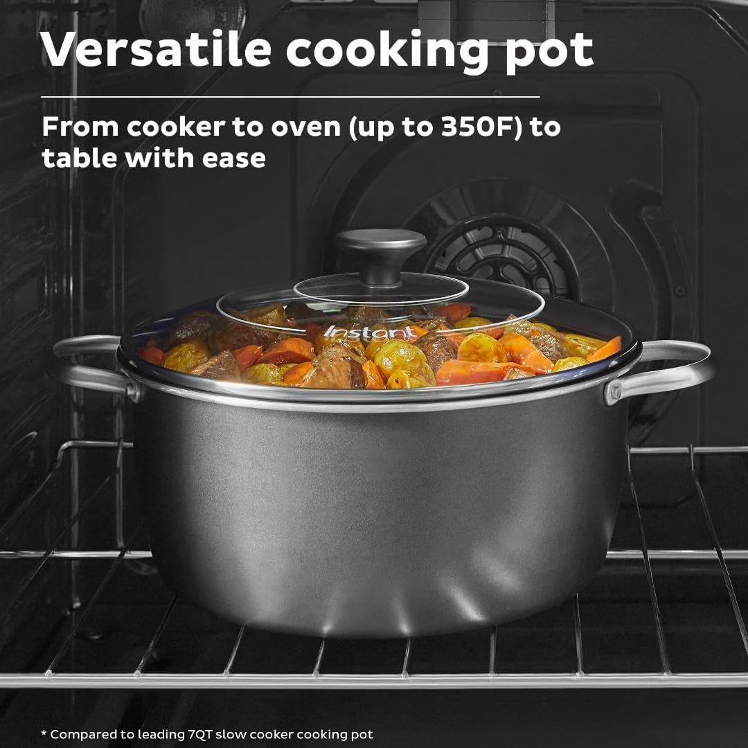 Superior Cooker 7.5QT Slow Cooker and Multicooker, 4-In-1 Functions, Sears/Sauté, Slow Cooks/Roast, Steams and Warms, from the Makers of