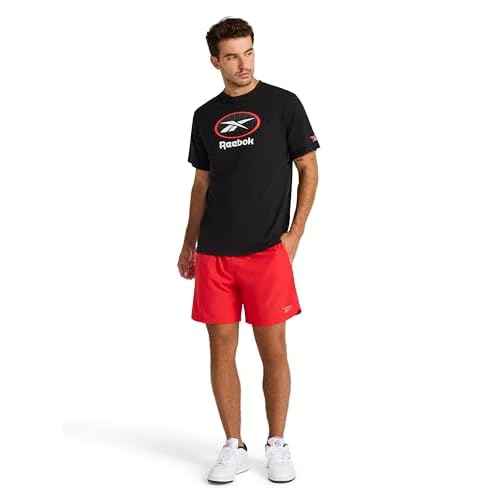 Reebok Mens Vertigo Crewneck T-Shirt, Standard Fit, Lightweight Cotton-Poly Jersey Fabric