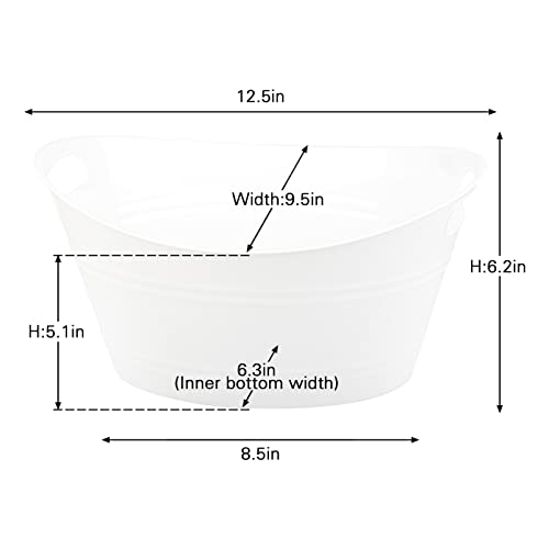 Tiawudi 6 Pack Plastic Oval Storage Tub, Ice Bucket for Wine, Beer and Champagne, Bottle Drink Cooler for Parties, Storage...
