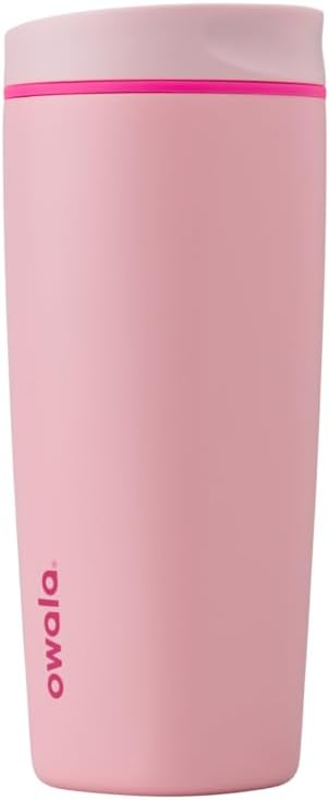 Owala SmoothSip Slider Insulated Stainless Steel Coffee Tumbler, Reusable Iced Coffee Cup, Hot Coffee Travel Mug, BPA Free...