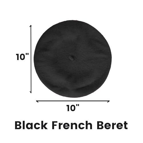 Kangaroo Black Hat- Women's Wool Beret, Parisian Hat, Lightweight Stylish Beret, Classic French Fashion Accessory