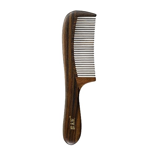 TAN MUJIANG Hair Comb Natural Wood Anti-static (Butterfly & Lotus)