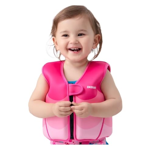INIGGII Toddler Swim Vest, Swim Jacket for Kids, Infant Swim Trainer Vest with Adjustable Safety Strap