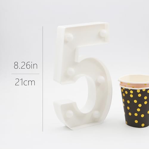 H: 8.26 Inches Light Up Numbers 1 Centerpieces Table Sign, Happy 1st Birthday Decorations for Girl, 1 Year Old Anniversary...