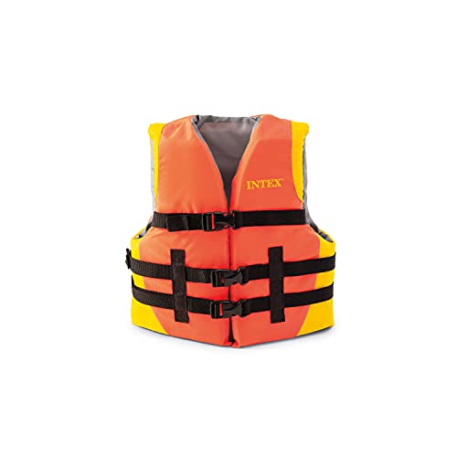 INTEX Adjustable Life Jacket: Perfect for Boating and Water Sports – Durable Nylon – Breathable Straps with Buckles – Coas...