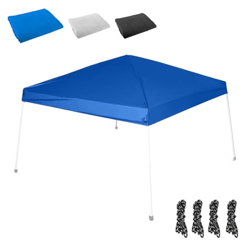 10x10FT Canopy Replacement Top Only, Waterproof Pop-Up Canopy Tent Top Cover with Ropes, Instant Canopy Top Sunshade Silve...