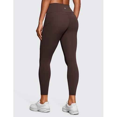 CRZ YOGA Naked Feeling Workout Leggings Pockets 25'' - High Waisted Womens Yoga Pants Running Tights