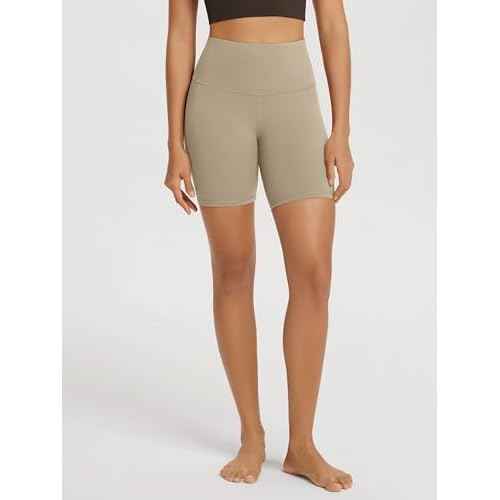 ODODOS 2-Pack High Waist Workout Shorts for Women Tummy Control Workout Gym Athletic Biker Shorts-6" / 8" Inseam