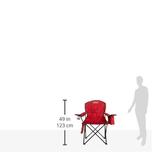 Coleman Portable Camping Chair with 4-Can Cooler, Cushioned Seat & Back with Side Pockets & Cup Holder, Carry Bag Include...