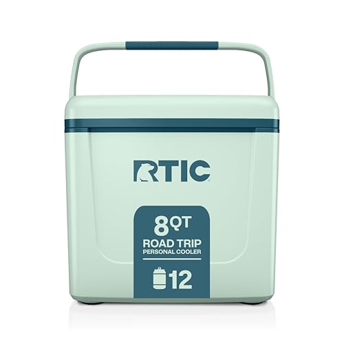RTIC 8 QT Road Trip Personal Cooler, Small, Compact, Insulated, Portable Ice Chest Box for Food, Drink, Beverage, Beach, C...