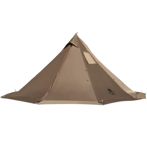 OneTigris Smokey HUT Hot Tent with Stove Jack, Ultralight 4 Season Tipi Tent with Snow Skirt & Detachable Floor for Campin...