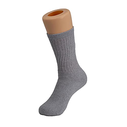 AWS/American Made 3 Pairs Gray Athletic Crew Socks for Women (Shoe Size 9 to 11)