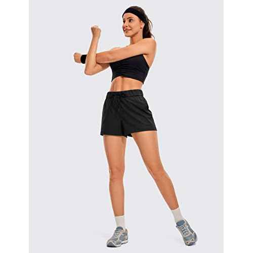 CRZ YOGA Walk The City Casual Shorts for Women 2.5" - Mid Waisted Stretch for Work Athketic Travel Hiking Golf with Pockets
