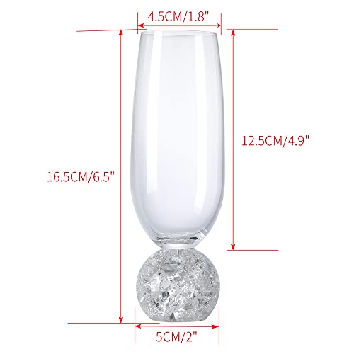 Hanjue Lead-free Crystal Champagne Glasses Set of 4, 7 Oz Clear Champagne Flutes - Ideal for Gifts,Parties, Wedding, Chris...