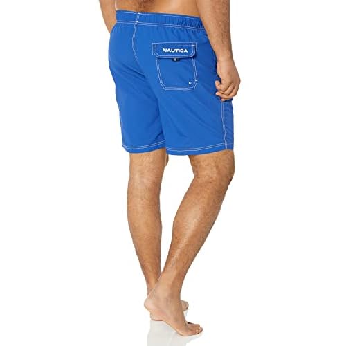 Nautica Men's Solid Quick Dry Classic Logo Swim-Trunk