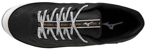 Mizuno 9-Spike® Ambition 3 Low Men's Metal Baseball Cleat | Black-White | US Mens 9.5