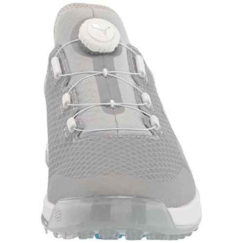 PUMA Men's Proadapt Alphacat Disc Golf Shoe, High Rise Silver-Ibiza Blue, 11.5