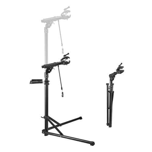 VEVOR Bike Repair Stand, 85 lb Heavy-duty Bicycle Work Stand with 40.7-64.1 in Adjustable Height & Magnetic Tool Tray, Foldable Bicycle Maintenance Rack, Shop Home Mechanics for Mountain & Road Bike
