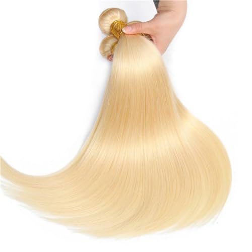613 Blonde 3 Bundles Human Hair Straight 613 Human Hair 3 Bundles Double Weft 613 Blonde100% 12A Unprocessed Virgin 14 14 14 inch11oz/Pak