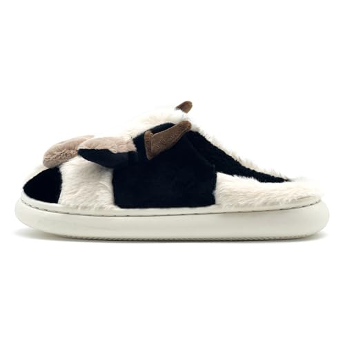 NZFUN Cow Slippers for Women and Men, Fluffy Cute Cozy Cartoon Fuzzy Cow House Slipper Womens Milky Cows Animal Preppy Fun...