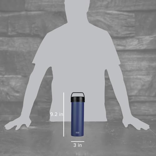 ESPRO P0 Ultralight French Press Coffee Maker for Travel, Vacuum Insulated Stainless Steel, 16 Ounces, Aegean Blue