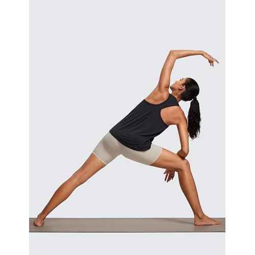 CRZ YOGA Womens Racerback Yoga Tank Tops High Crewneck Soft Casual Workout Sleeveless Flowy Shirts