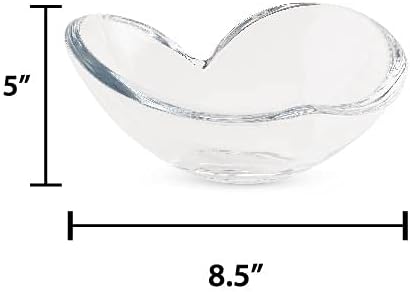 nambe Glass Heart Bowl | Serveware Collection - Love Bowl Large | Measures at 8.5" x 5" | Made with Glass | Anniversary and Mothers' Day Gift | Designed by Sean O'Hara