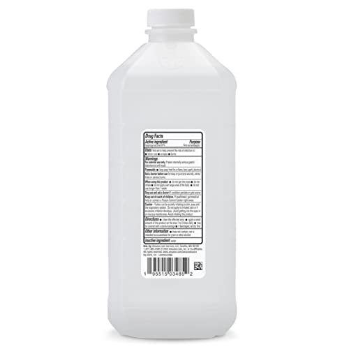 Amazon Basics Isopropyl Alcohol 91% First Aid Antiseptic, Multipurpose Disinfectant, Unscented, 32 fl oz (Pack of 1) (Prev...
