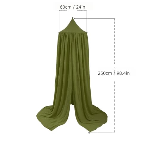 Vhaso Cotton Kids Bed Canopy, Nursery Room Baby Crib Hanging Curtain Mosquito Net Hideaway Bedding Children Reading Nook D...